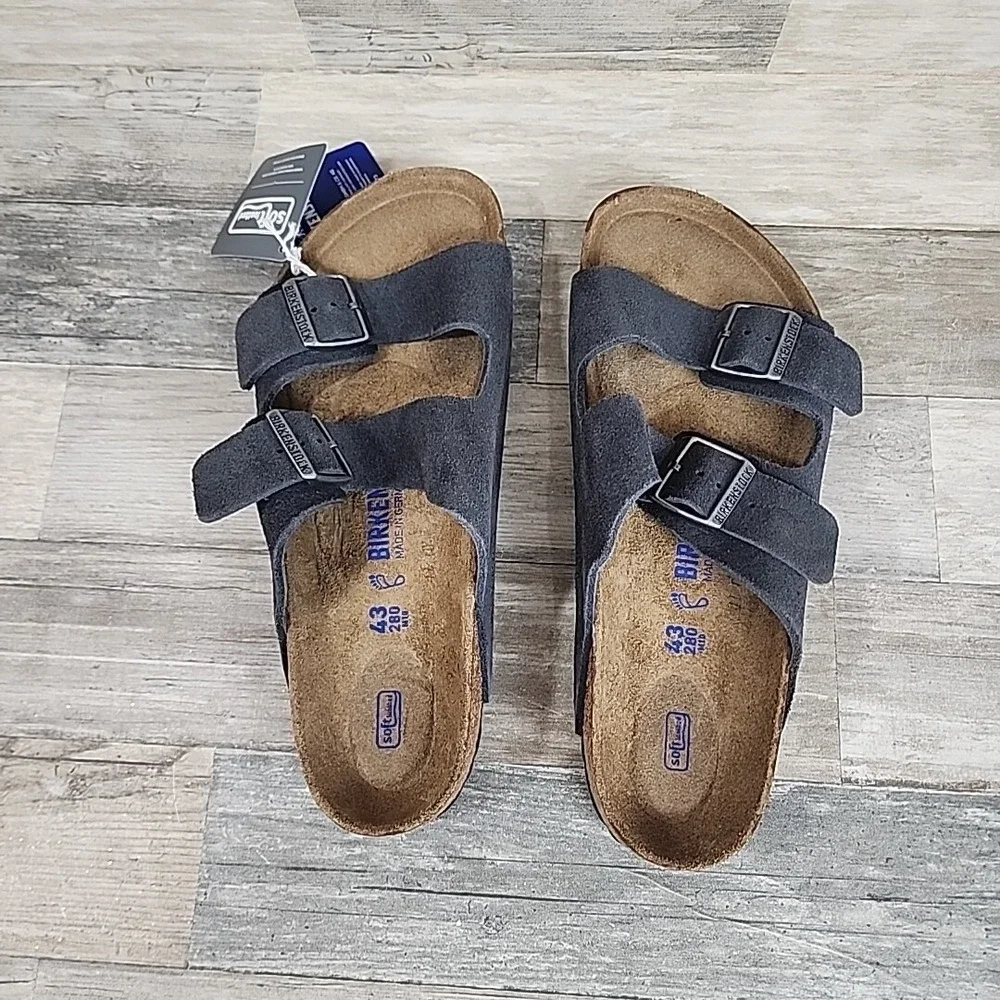 Birkenstock Arizona Sandals Mens Sz 10 Suede Leather Sandal NEW NWOB